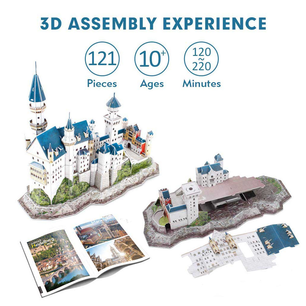 Пазл Cubic Fun Тривимірна головоломка-конструктор National Geographic Замок Нойшванштайн (DS0990h) - фото 2 Пазл Cubic Fun Тривимірна головоломка-конструктор National Geographic Замок Нойшванштайн (DS0990h) - фото 2