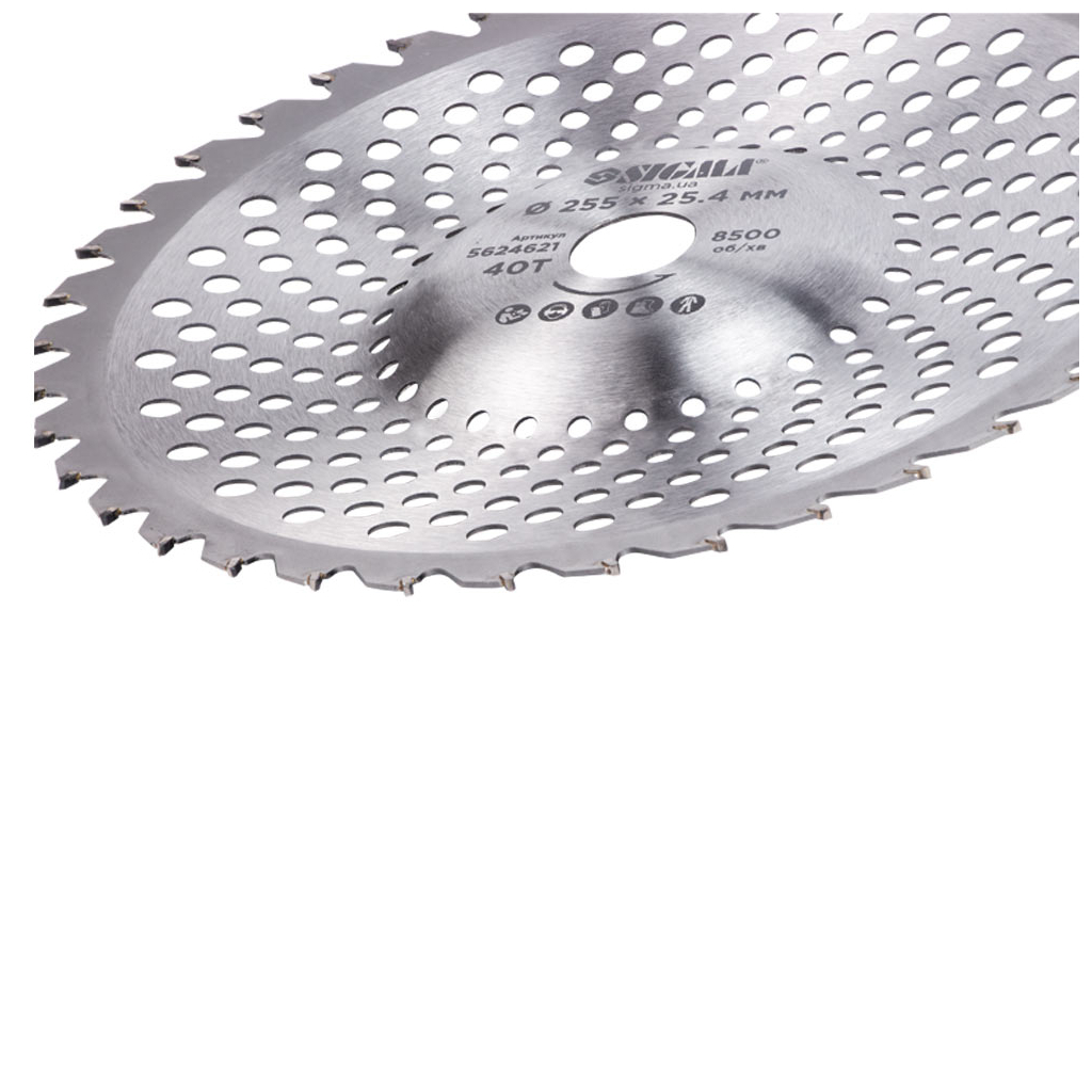 Ніж для тримера Sigma з твердосплавними напайками 255x25.4мм 40Т хвилеподібний (5624621) - фото 5 Ніж для тримера Sigma з твердосплавними напайками 255x25.4мм 40Т хвилеподібний (5624621) - фото 5