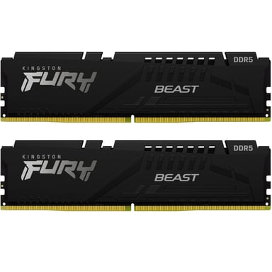 Модуль пам%27яті для комп%27ютера DDR5 16GB (2x8GB) 5200 MHz FURY Beast Black Kingston Fury (ex.HyperX) (KF552C40BBK2-16)