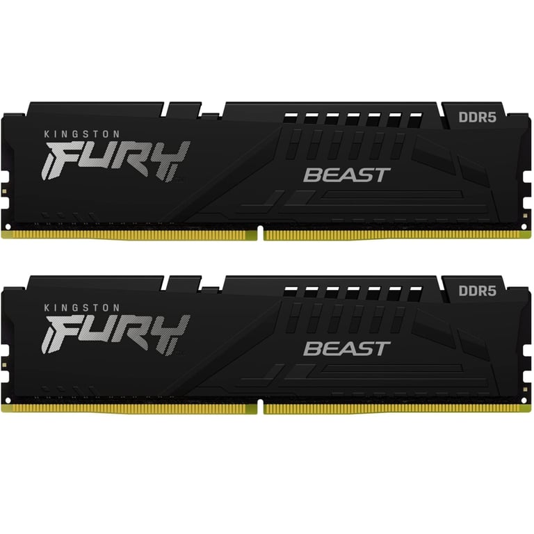 Модуль пам'яті для комп'ютера DDR5 16GB (2x8GB) 5200 MHz FURY Beast Black Kingston Fury (ex.HyperX) (KF552C40BBK2-16) - фото 1