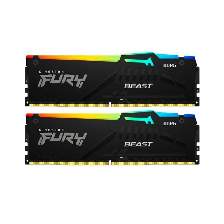 Модуль пам'яті для комп'ютера DDR5 16GB (2x8GB) 5600 MHz FURY Beast RGB Kingston Fury (ex.HyperX) (KF556C36BBEAK2-16) - фото 1