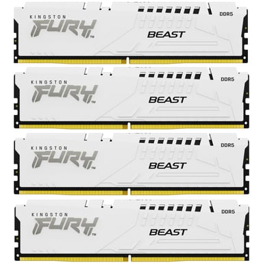 Модуль пам'яті для комп'ютера DDR5 128GB (4x32GB) 5600 MHz FURY Beast White Kingston Fury (ex.HyperX) (KF556C40BWK4-128) - фото 1