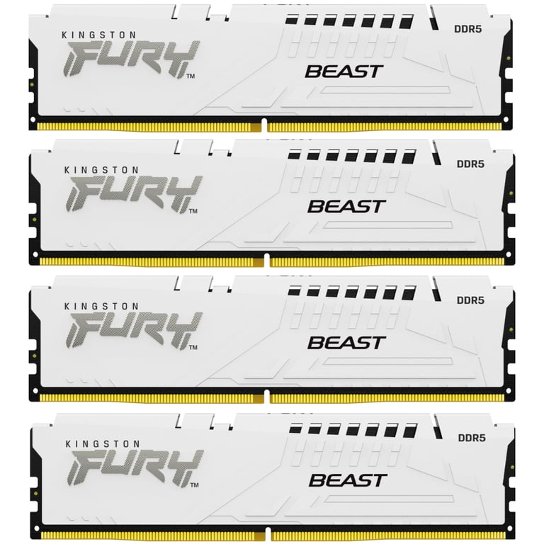 Модуль пам'яті для комп'ютера DDR5 128GB (4x32GB) 5600 MHz FURY Beast White Kingston Fury (ex.HyperX) (KF556C40BWK4-128) - фото 1