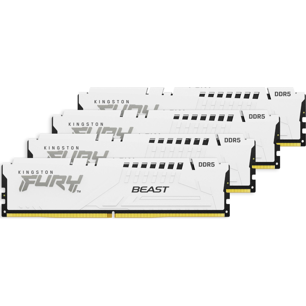Модуль пам'яті для комп'ютера DDR5 128GB (4x32GB) 5600 MHz FURY Beast White Kingston Fury (ex.HyperX) (KF556C40BWK4-128) - фото 3 Модуль пам'яті для комп'ютера DDR5 128GB (4x32GB) 5600 MHz FURY Beast White Kingston Fury (ex.HyperX) (KF556C40BWK4-128) - фото 3