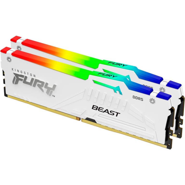 Модуль пам'яті для комп'ютера DDR5 32GB (2x16GB) 5600 MHz FURY Beast White RGB Kingston Fury (ex.HyperX) (KF556C40BWAK2-32) - фото 2