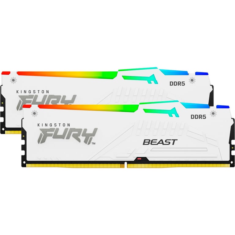 Модуль пам'яті для комп'ютера DDR5 32GB (2x16GB) 5600 MHz FURY Beast White RGB Kingston Fury (ex.HyperX) (KF556C40BWAK2-32) - фото 3