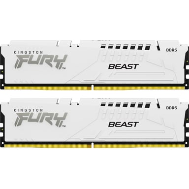 Модуль пам'яті для комп'ютера DDR5 32GB (2x16GB) 5600 MHz FURY Beast White Kingston Fury (ex.HyperX) (KF556C40BWK2-32) - фото 1
