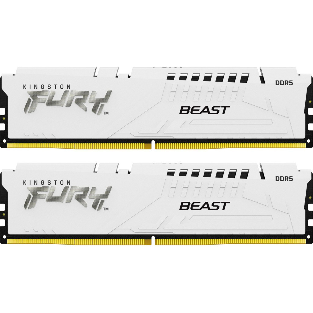 Модуль памяті для компютера DDR5 64GB (2x32GB) 5200 MHz FURY Beast White Kingston Fury (ex.HyperX) (KF552C40BWK2-64)