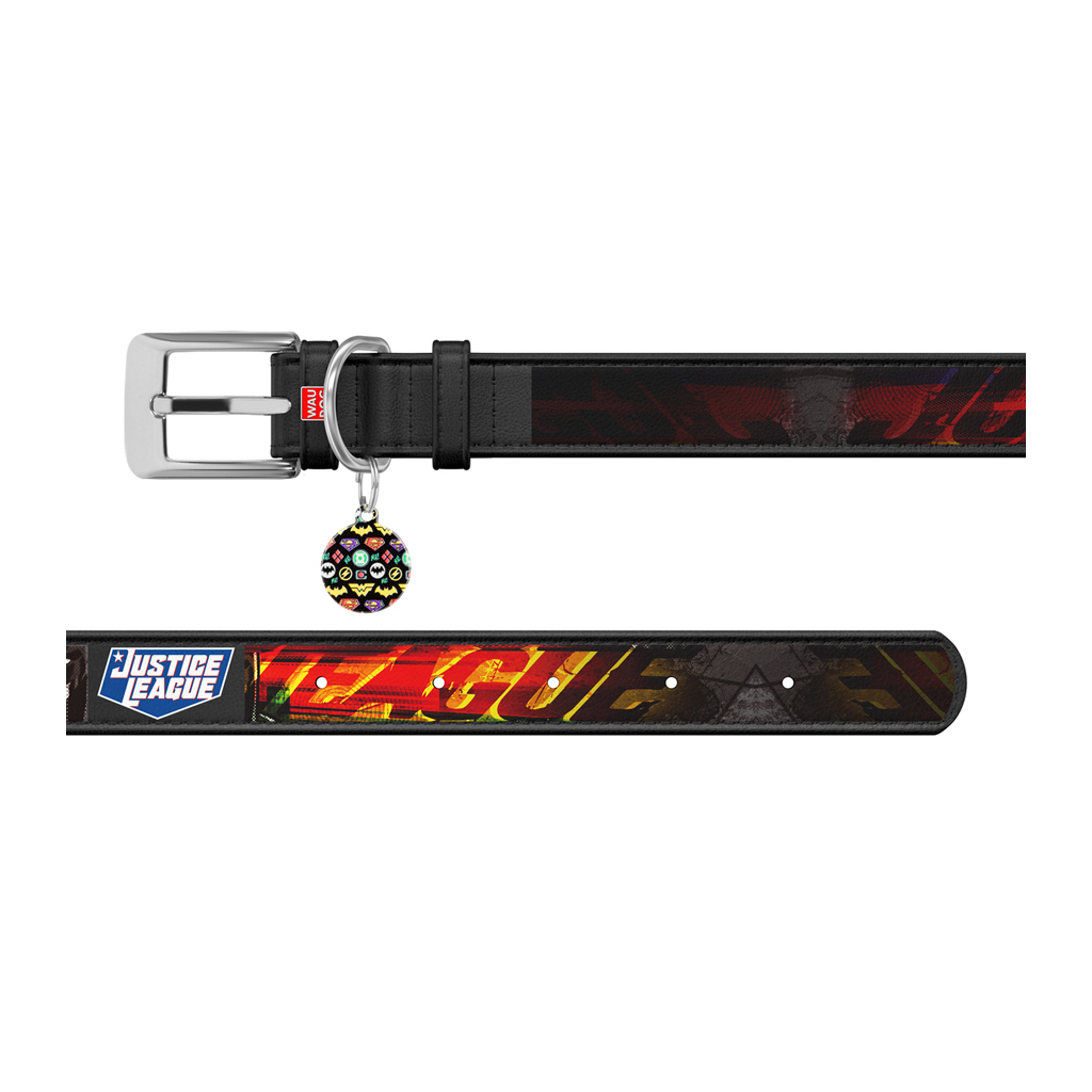 Нашийник для тварин WAUDOG Design з QR паспортом "Ліга справедливості" Ш 12 мм Д 18-24 см чорний (0012-1010-01) - фото 3 Нашийник для тварин WAUDOG Design з QR паспортом "Ліга справедливості" Ш 12 мм Д 18-24 см чорний (0012-1010-01) - фото 3