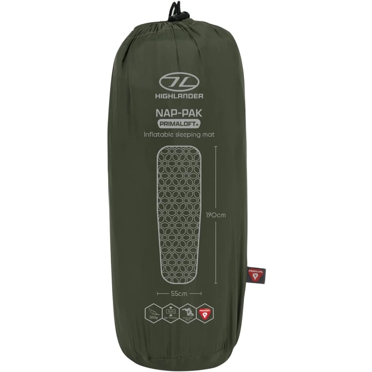 Туристичний килимок Highlander Nap-Pak Inflatable Sleeping Mat PrimaLoft 5 cm Olive (AIR072-OG) (930481) - фото 7