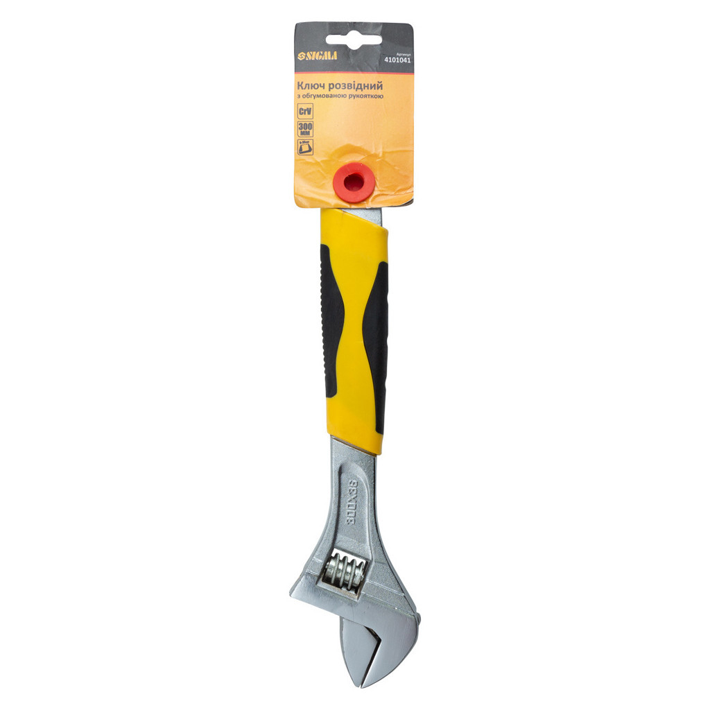 Ключ Sigma розвідний 300мм CrV (гум'яна рукоятка) (4101041) - фото 2 Ключ Sigma розвідний 300мм CrV (гум'яна рукоятка) (4101041) - фото 2