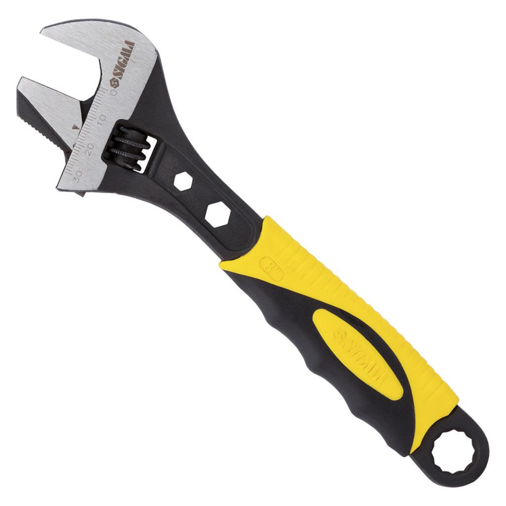 Ключ Sigma розвідний з переставною губкою 200мм, 0-30мм CrV (TPR) (4100921) Ключ Sigma розвідний з переставною губкою 200мм, 0-30мм CrV (TPR) (4100921)