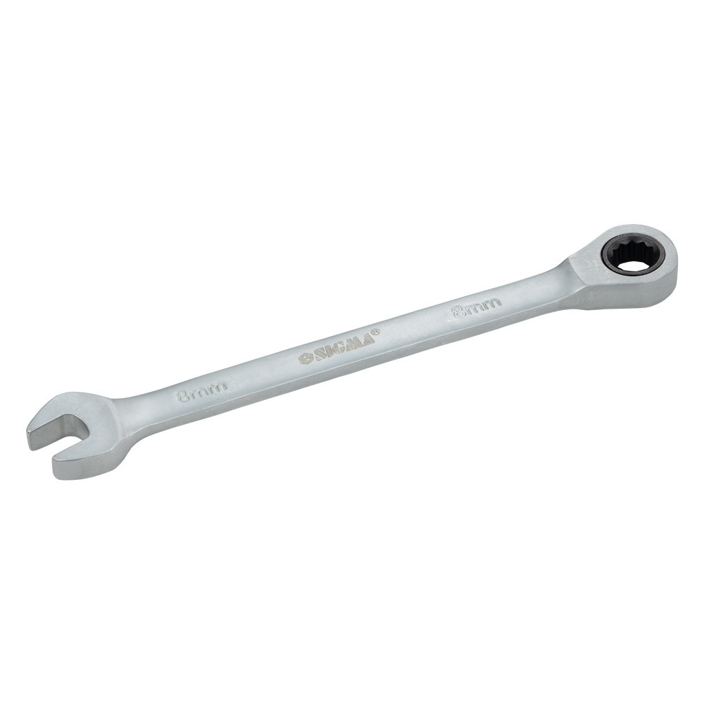 Ключ Sigma ріжково-накидний з тріскачкою 8мм CrV satine (6022081) - фото 3 Ключ Sigma ріжково-накидний з тріскачкою 8мм CrV satine (6022081) - фото 3