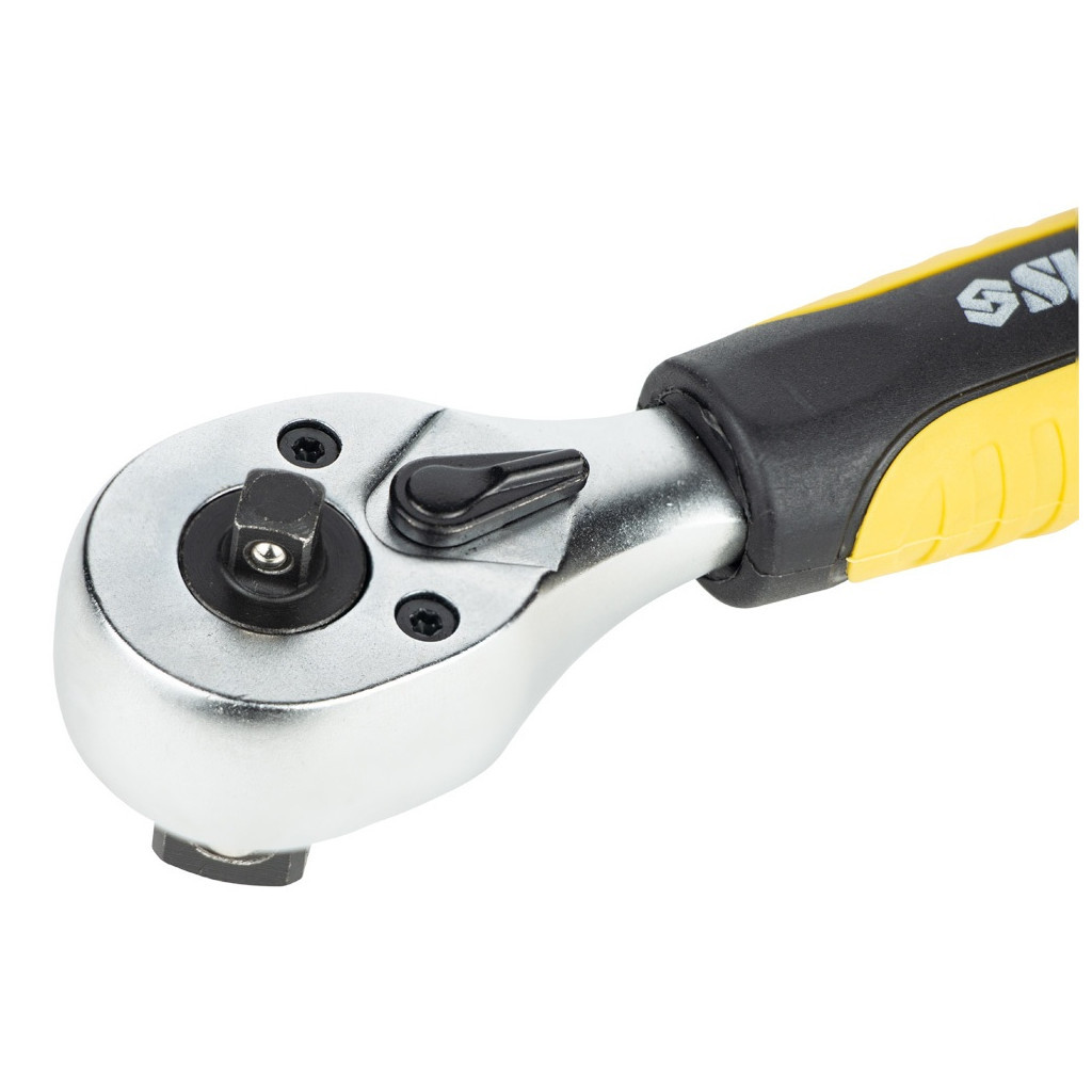 Тріскачка Sigma двостороння укорочена 1/4"-1/2" 145мм 72T CrV (6050251) - фото 2 Тріскачка Sigma двостороння укорочена 1/4"-1/2" 145мм 72T CrV (6050251) - фото 2