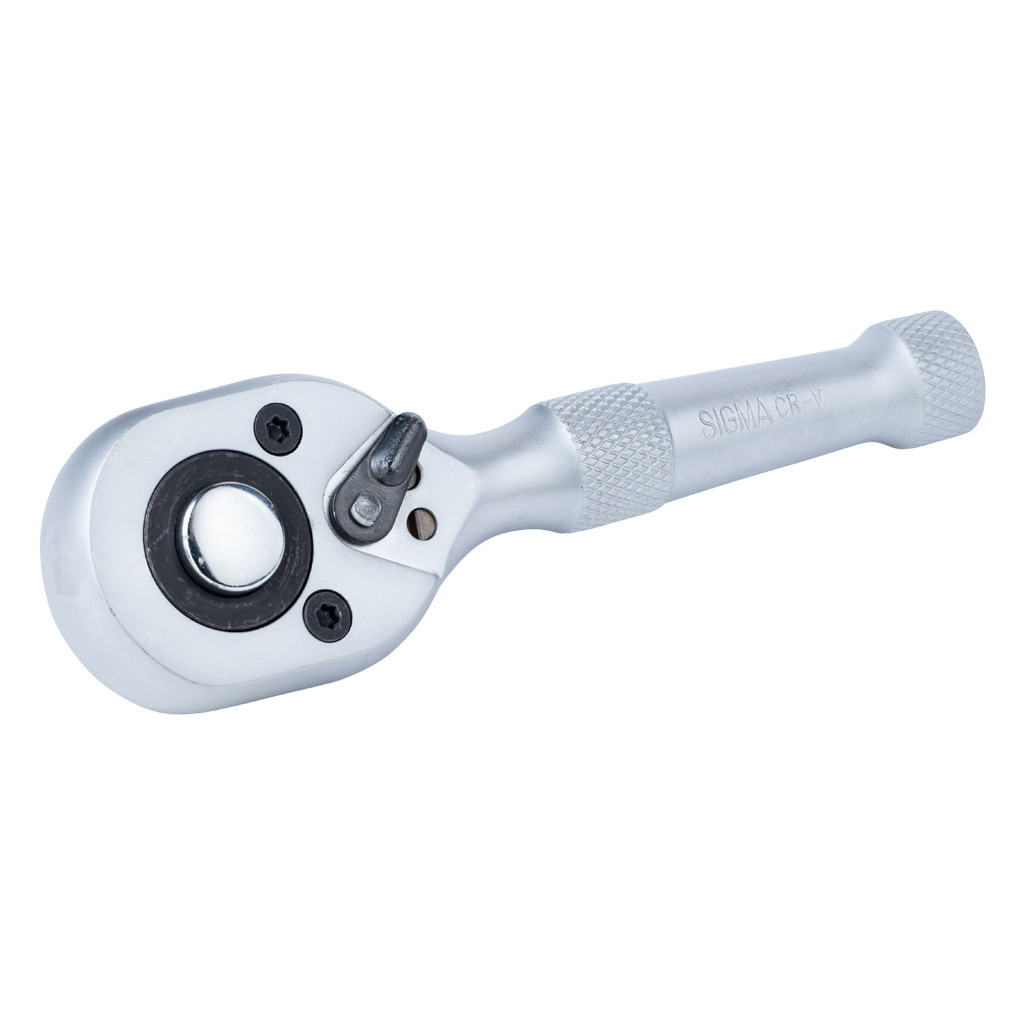 Тріскачка Sigma укорочена з металевою ручкою 1/2" 140мм 45T CrV (6050231) - фото 2 Тріскачка Sigma укорочена з металевою ручкою 1/2" 140мм 45T CrV (6050231) - фото 2