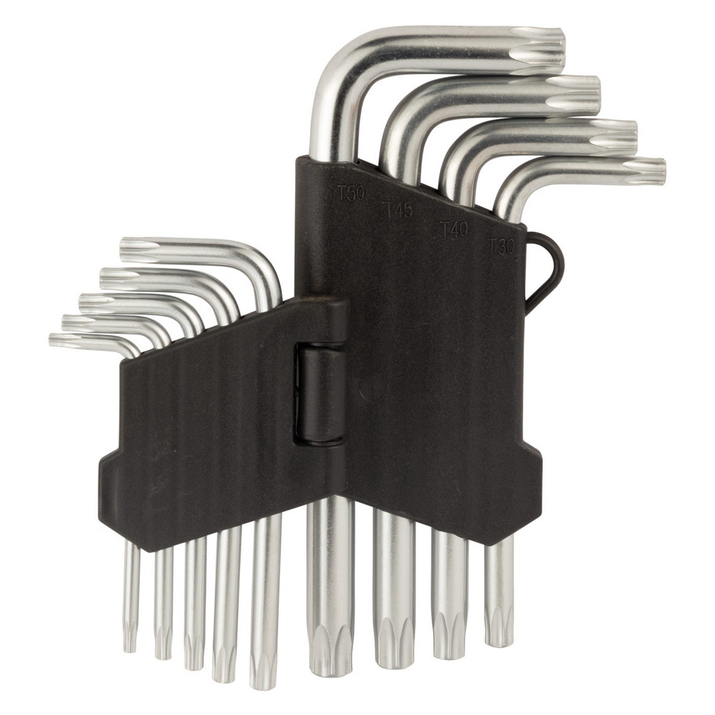 Ключ Sigma набір TORX 9шт T10-T50 CrV, короткі з отвором (4022211) - фото 5 Ключ Sigma набір TORX 9шт T10-T50 CrV, короткі з отвором (4022211) - фото 5