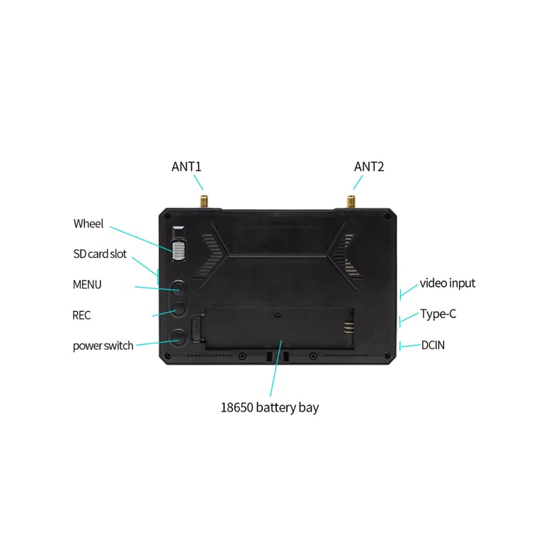 Монітор FPV Skyzone M5 DVR 5.8GHz 48CH L,X Band (M5F) - фото 2