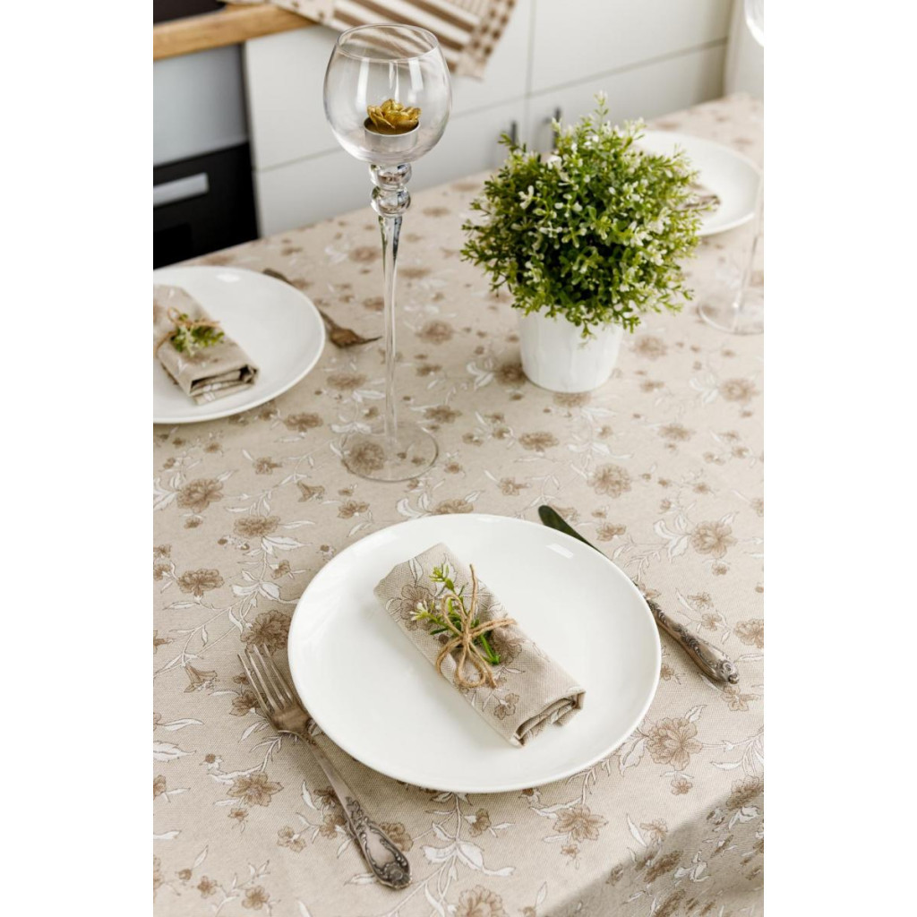 Скатертина Прованс Квіти беж Господиня 180х136 см (4823093450912) - фото 3 Скатертина Прованс Квіти беж Господиня 180х136 см (4823093450912) - фото 3