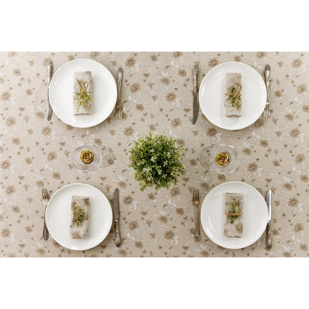 Скатертина Прованс Квіти беж Господиня 180х136 см (4823093450912) - фото 4 Скатертина Прованс Квіти беж Господиня 180х136 см (4823093450912) - фото 4