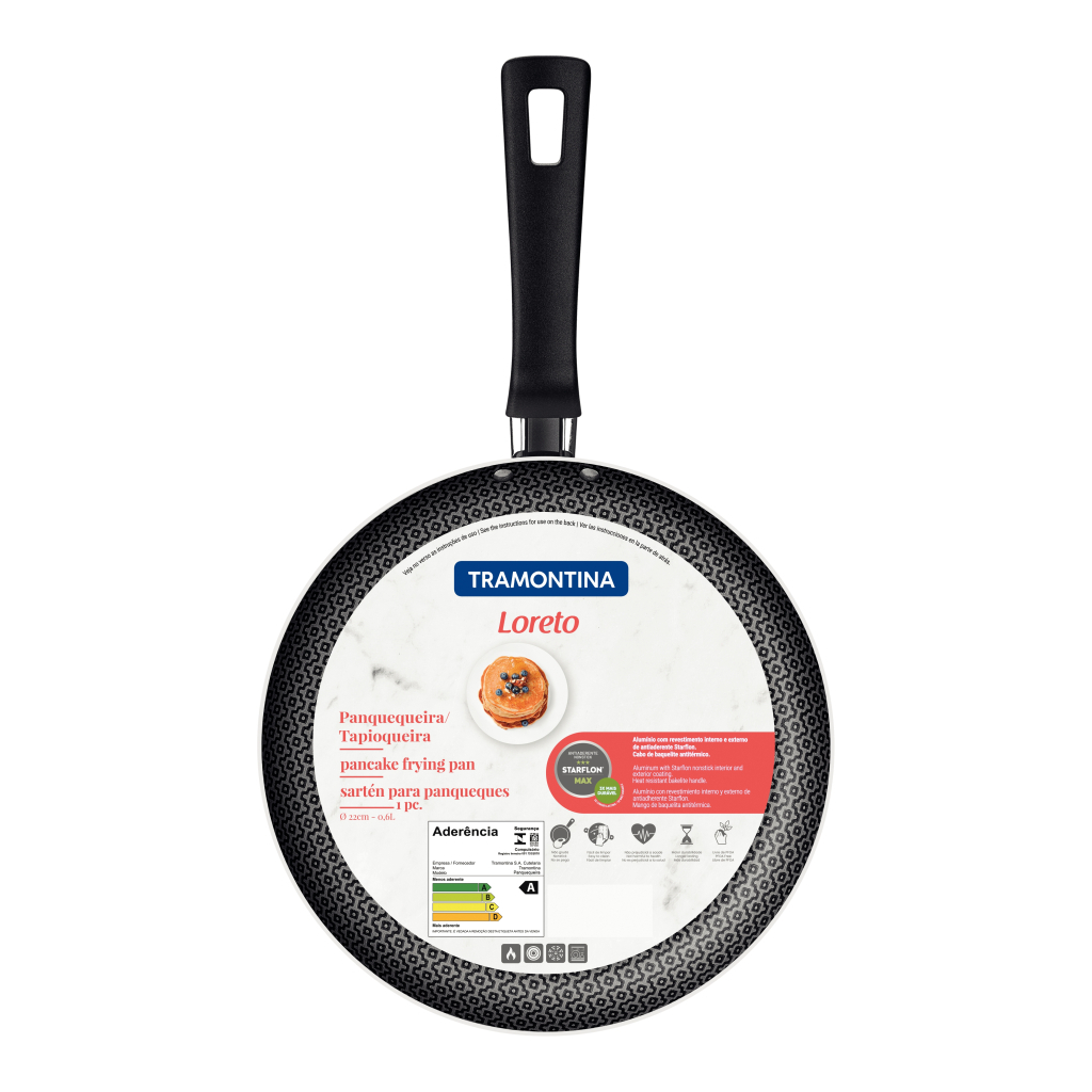 Сковорода Tramontina Loreto для млинців 22 см (20389/722) - фото 4 Сковорода Tramontina Loreto для млинців 22 см (20389/722) - фото 4