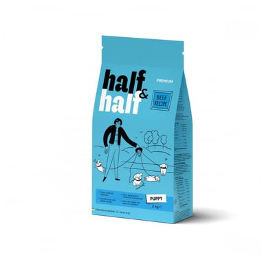 Сухий корм для собак Half&Half для цуценят усіх порід з яловичиною 2 кг (4820261920703) - фото 1