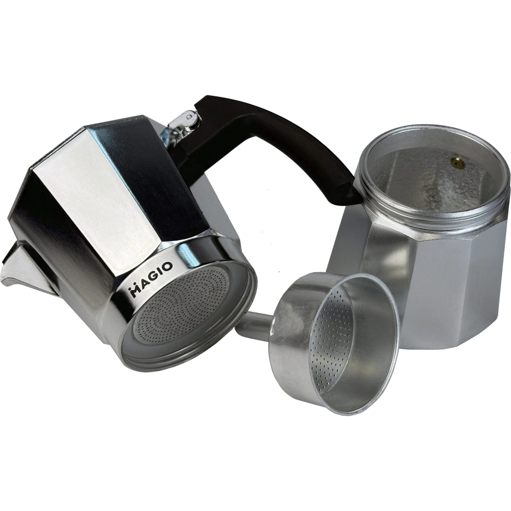 Гейзерна кавоварка Magio Срібляста 6 порцій 300 мл (MG-1002) - фото 3 Гейзерна кавоварка Magio Срібляста 6 порцій 300 мл (MG-1002) - фото 3