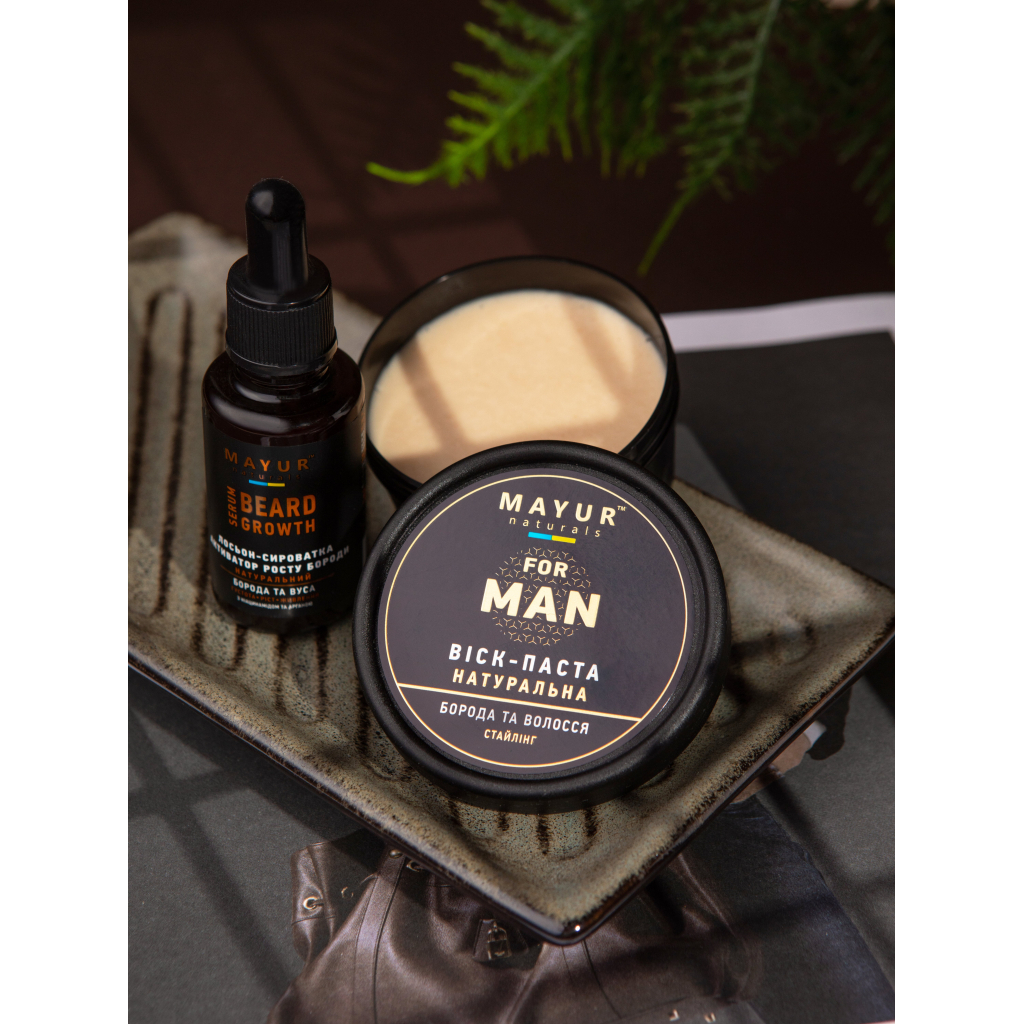 Віск для волосся Mayur Для стайлінгу бороди та волосся 50 мл (4820230952872) - фото 2 Віск для волосся Mayur Для стайлінгу бороди та волосся 50 мл (4820230952872) - фото 2