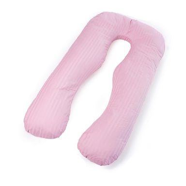 Подушка MirSon для вагітних і відпочинку Satin Stripe №8026 U-подібна Pink (2200006178644) - фото 1