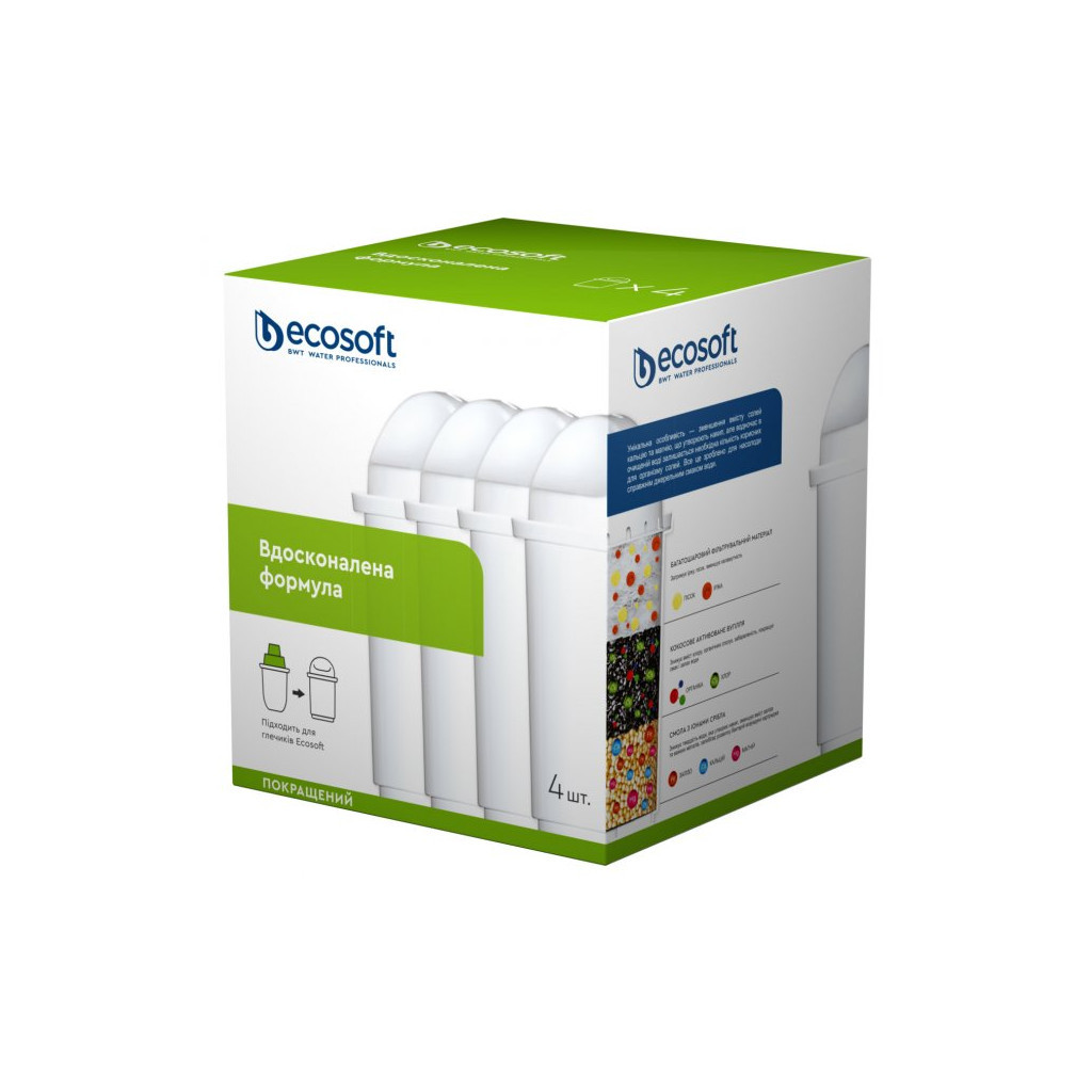 Система фільтрації води Ecosoft К-т Картриджів для кувшинів покращений (3+1 шт) (4820056801484) - фото 1 Система фільтрації води Ecosoft К-т Картриджів для кувшинів покращений (3+1 шт) (4820056801484) - фото 1