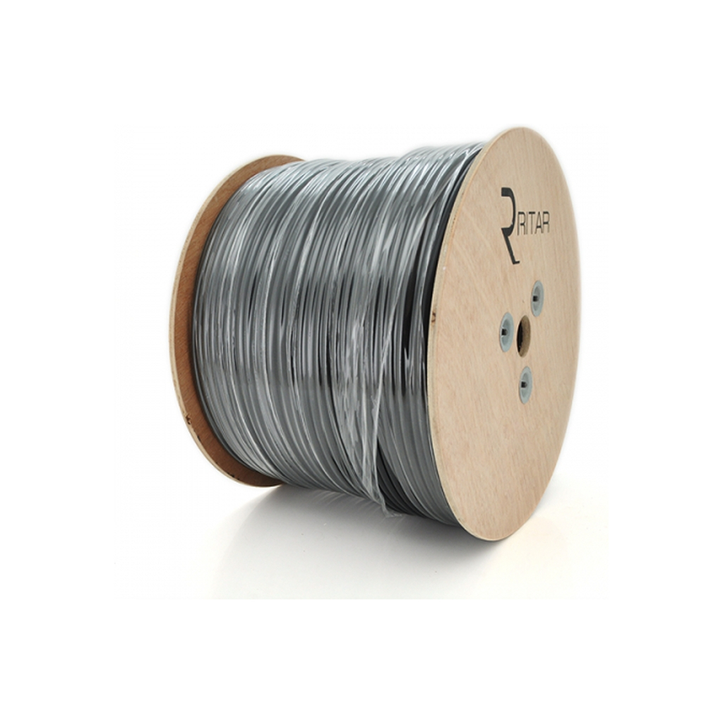 Кабель комбінований Ritar RG59 75 Ом 0,81мм.CU, 64x0.12m CCA, 2x0.5mm2, black, 305м (B305-RG59CU+2x0.5mm C) - фото 1
