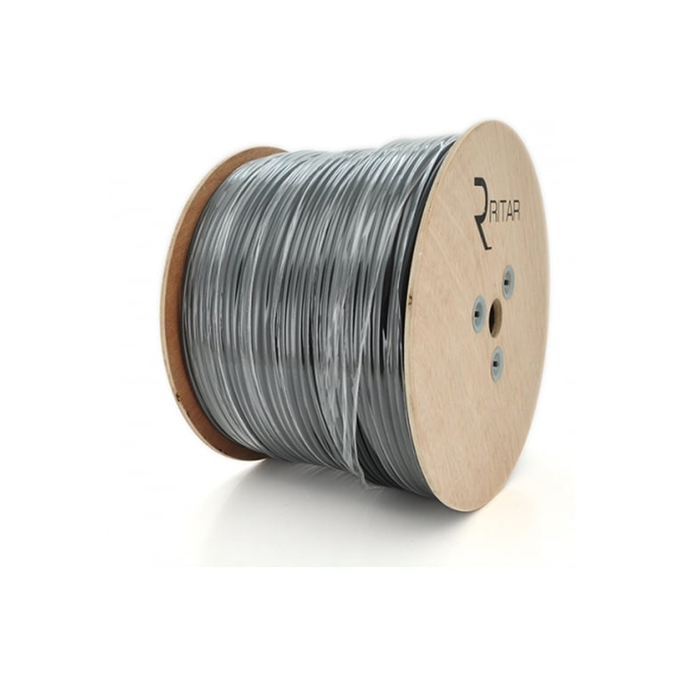 Кабель комбінований Ritar RG59 75 Ом 0,81мм.CU, 64×0.12m CCA, 2×0.5mm2, black, 305м (B305-RG59CU+2×0.5mm C)