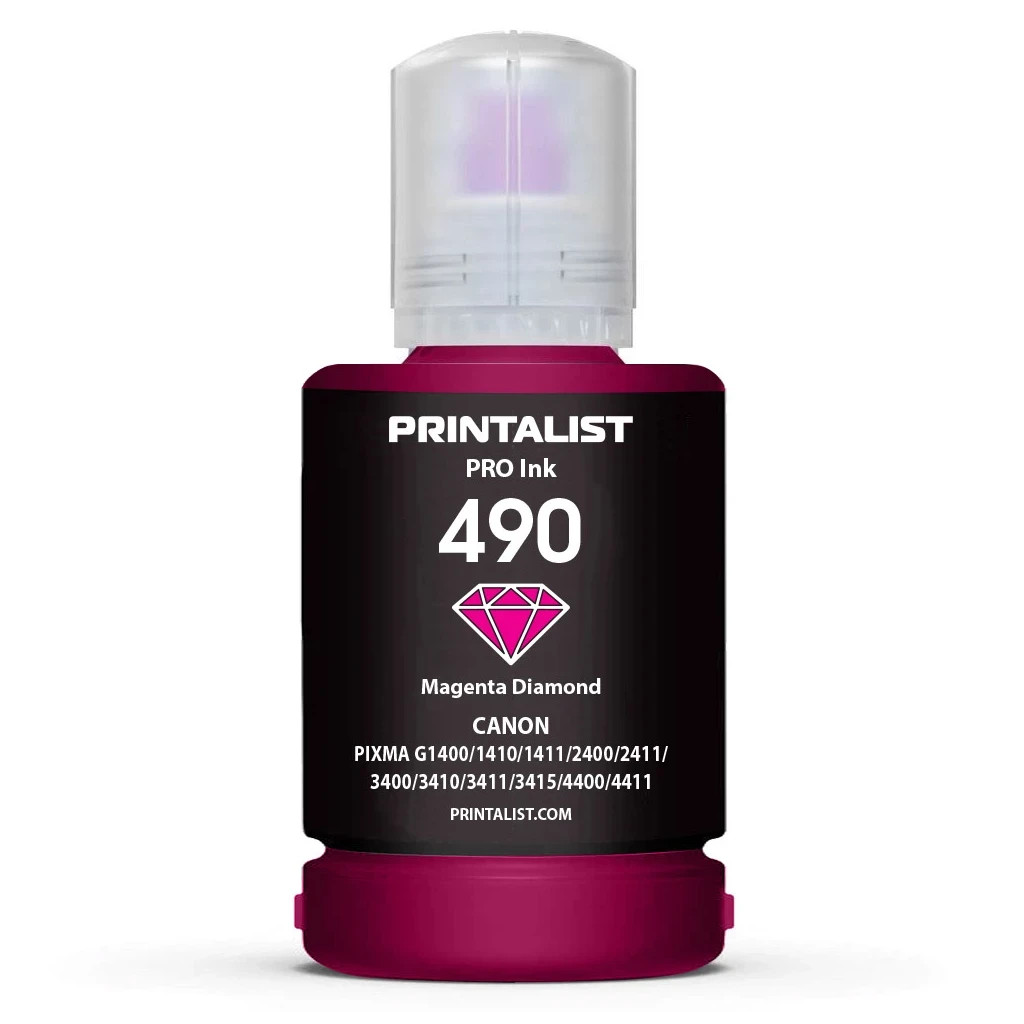 Чорнило Printalist Canon GI-490 для G1400/G2400/G3400 140г Magenta (PL490M) Чорнило Printalist Canon GI-490 для G1400/G2400/G3400 140г Magenta (PL490M)