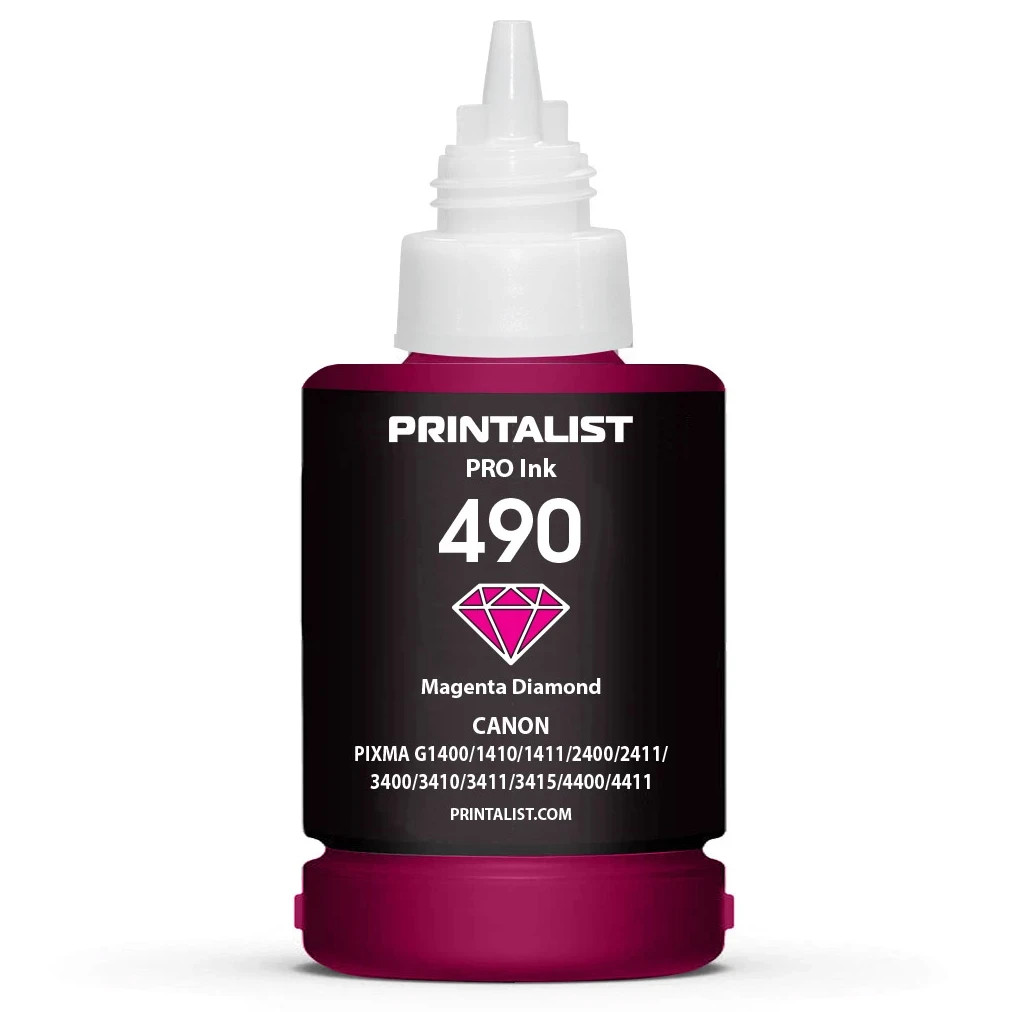 Чорнило Printalist Canon GI-490 для G1400/G2400/G3400 140г Magenta (PL490M) - фото 2 Чорнило Printalist Canon GI-490 для G1400/G2400/G3400 140г Magenta (PL490M) - фото 2