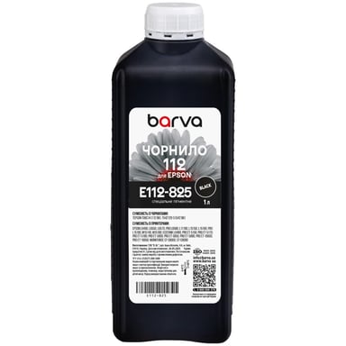 Чорнило Barva Epson E112 BK 1 л, Pigm.Black (E112-825) - фото 1