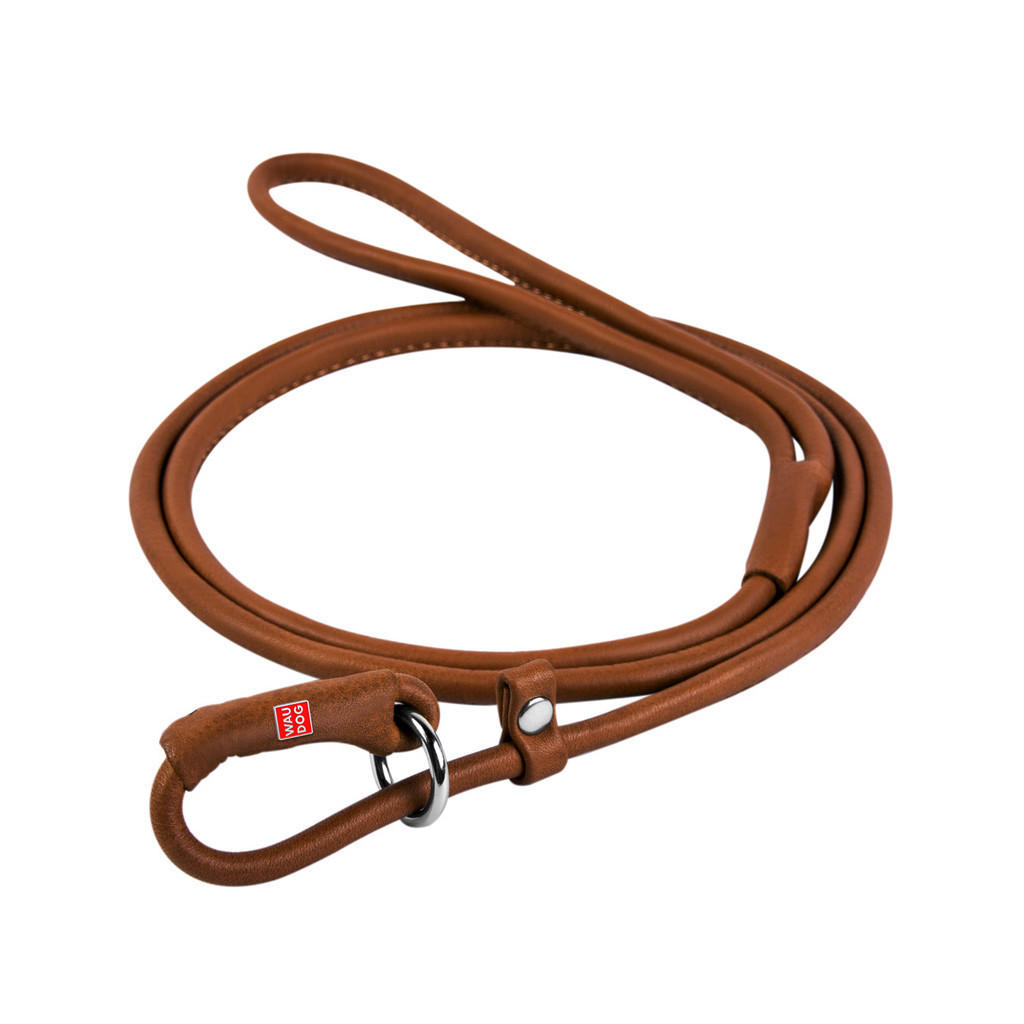 Повідець для собак WAUDOG Soft з QR паспортом круглий Ш 8 мм Д 135 см коричневий (72636) - фото 1 Повідець для собак WAUDOG Soft з QR паспортом круглий Ш 8 мм Д 135 см коричневий (72636) - фото 1