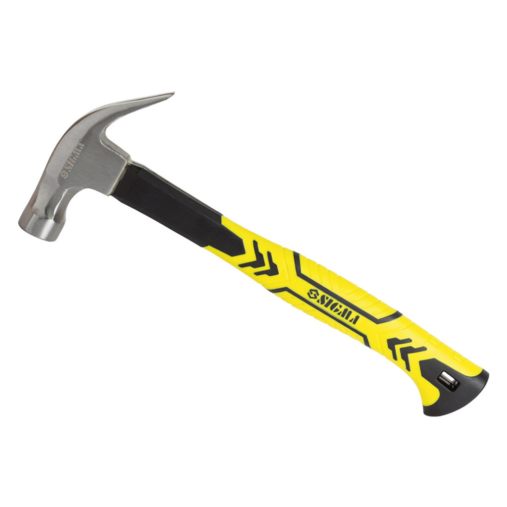 Молоток Sigma з цвяходером 450г фібергласова ручка (магніт) (4315011) - фото 1