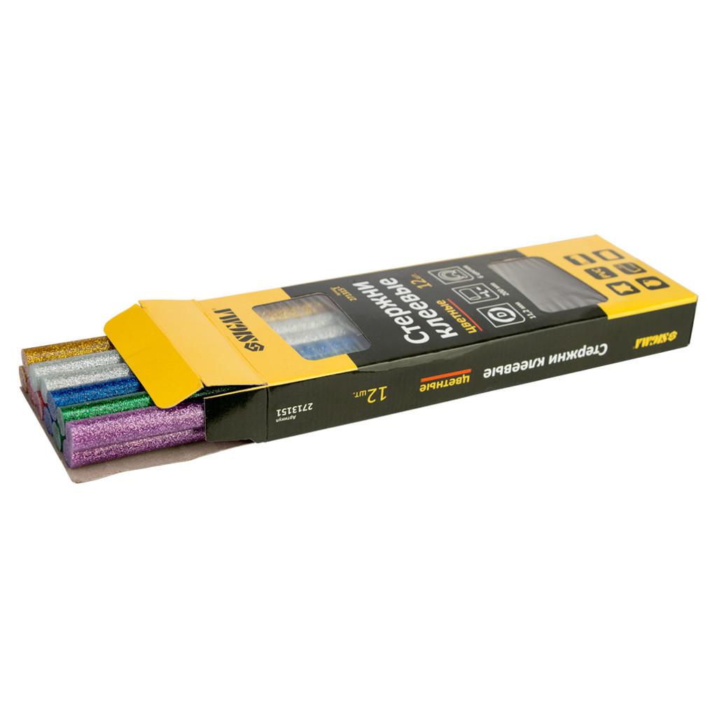 Клейові стержні Sigma 11.2x200мм 12шт 0.24кг (кольорові) (2713151) Клейові стержні Sigma 11.2x200мм 12шт 0.24кг (кольорові) (2713151)