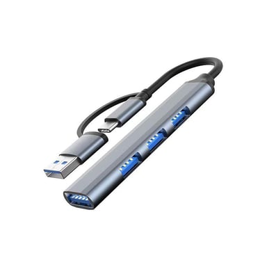 Концентратор Dynamode USB Type-C/Type-A to 1хUSB3.0, 3xUSB 2.0 metal (DM-UH-312AC) - фото 1