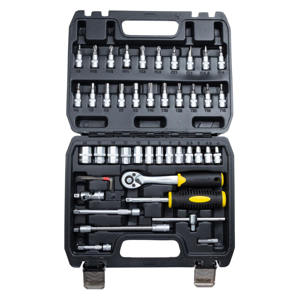 Набір інструментів Sigma насадок торцевих та біт 1/4" 46шт CrV mid (6003511) - фото 3 Набір інструментів Sigma насадок торцевих та біт 1/4" 46шт CrV mid (6003511) - фото 3