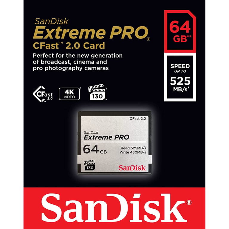 Карта пам'яті SanDisk 64GB CFast 2.0 Extreme Pro (SDCFSP-256G-G46D) - фото 3