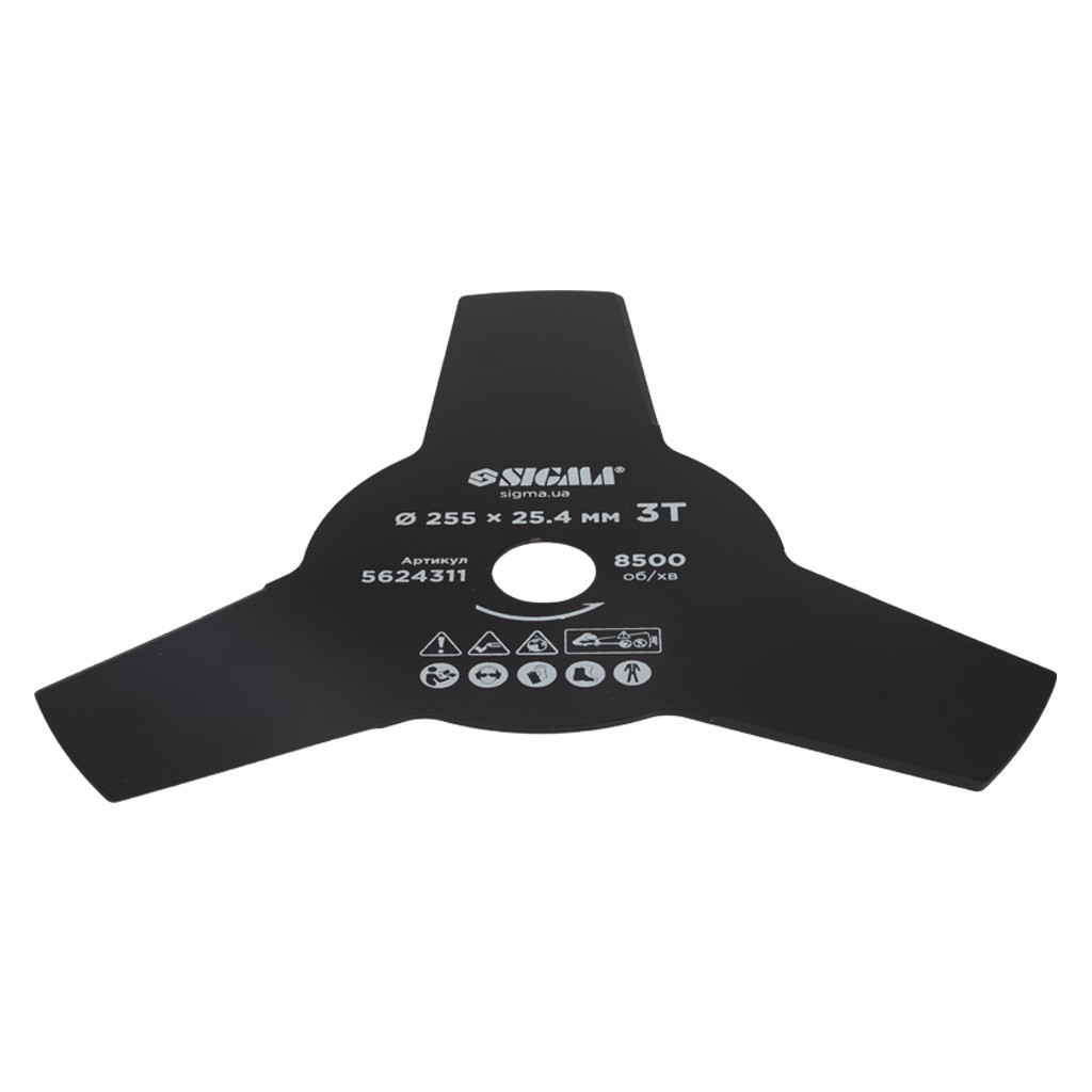 Ніж для тримера Sigma 255x25.4мм, 3Т (5624311) - фото 3 Ніж для тримера Sigma 255x25.4мм, 3Т (5624311) - фото 3