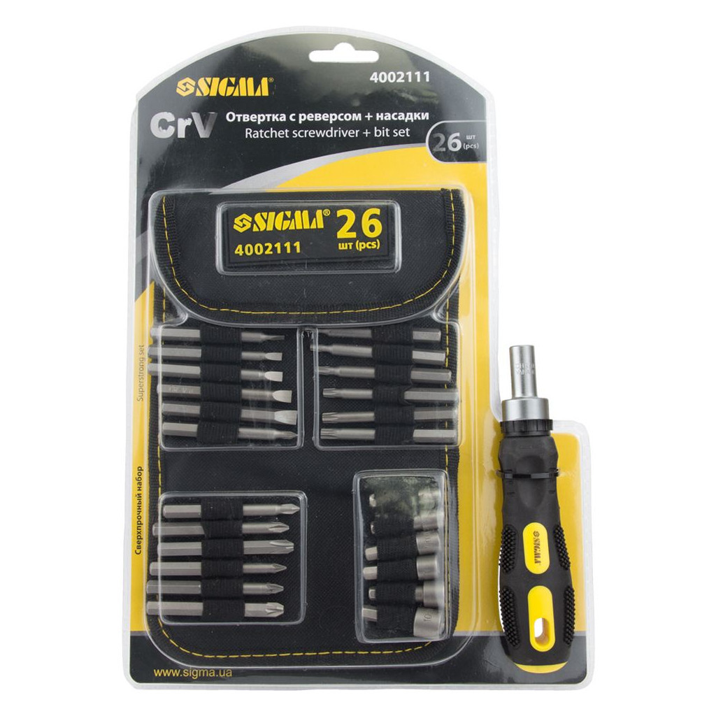 Набір викруток Sigma з бітами 18шт + насадки торцеві 6шт CrV (4002111) - фото 6 Набір викруток Sigma з бітами 18шт + насадки торцеві 6шт CrV (4002111) - фото 6