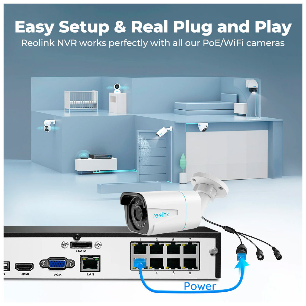 Реєстратор для відеоспостереження Reolink NVS8 без HDD (RLN8-410 без HDD) - фото 10 Реєстратор для відеоспостереження Reolink NVS8 без HDD (RLN8-410 без HDD) - фото 10