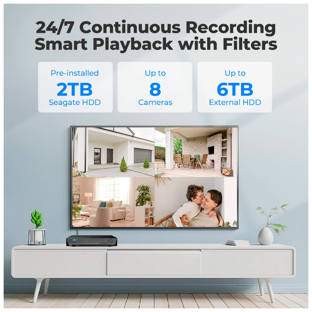 Реєстратор для відеоспостереження Reolink NVS8 без HDD (RLN8-410 без HDD) - фото 5 Реєстратор для відеоспостереження Reolink NVS8 без HDD (RLN8-410 без HDD) - фото 5