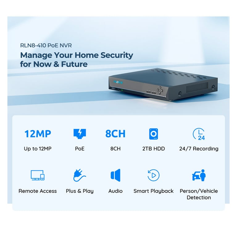 Реєстратор для відеоспостереження Reolink NVS8 без HDD (RLN8-410 без HDD) - фото 7