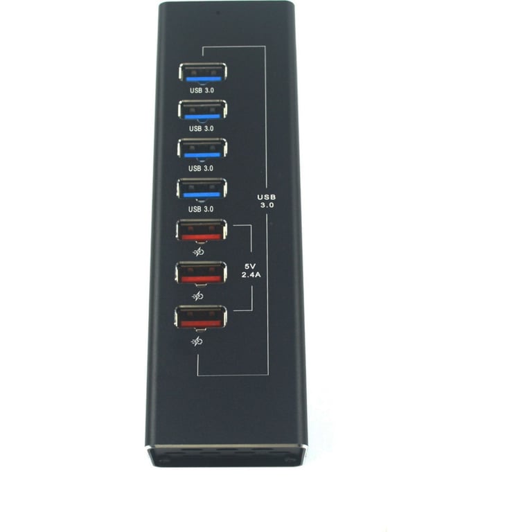 Концентратор Dynamode 4*USB3.0 data ports + 3*2.4А charge with Power Adaptor metal (DM-UH-P407) - фото 4