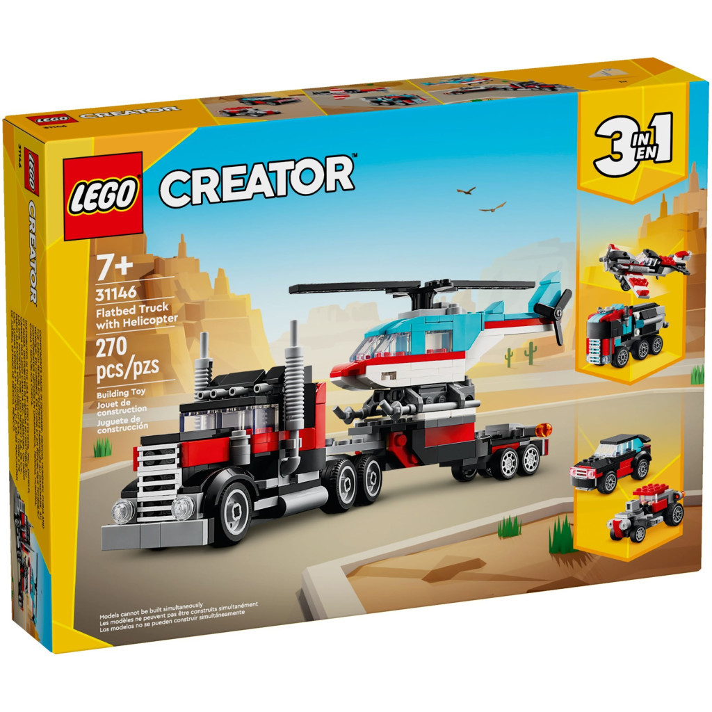 Конструктор LEGO Creator Бортова вантажівка з гелікоптером 270 деталей (31146) - головне фото