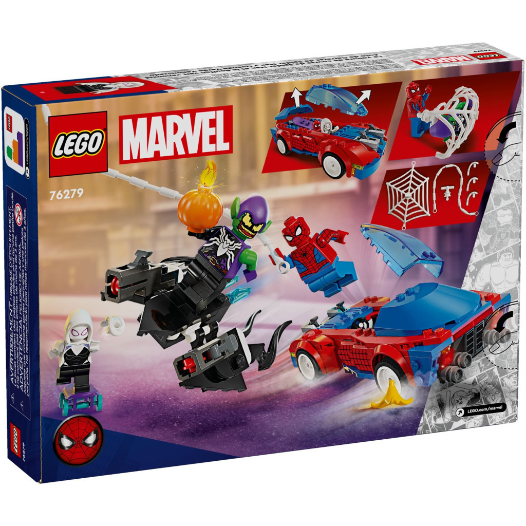 Конструктор LEGO Super Heroes Автомобіль для перегонів Людини-Павука й Зелений Гоблін з отрутою Венома 227 детале (76279) - фото 7 Конструктор LEGO Super Heroes Автомобіль для перегонів Людини-Павука й Зелений Гоблін з отрутою Венома 227 детале (76279) - фото 7