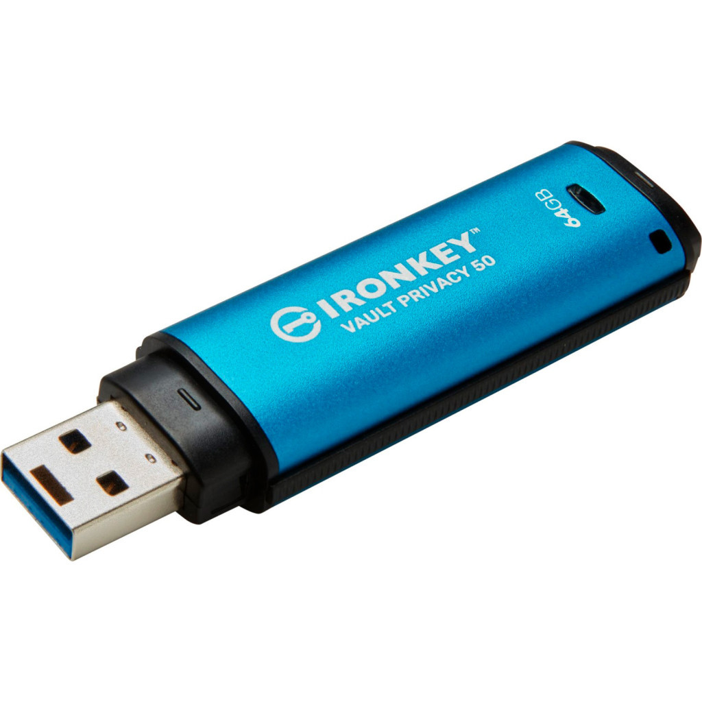 USB флеш накопичувач Kingston 64GB IronKey Vault Privacy 50 Blue USB 3.2 (IKVP50/64GB) USB флеш накопичувач Kingston 64GB IronKey Vault Privacy 50 Blue USB 3.2 (IKVP50/64GB)