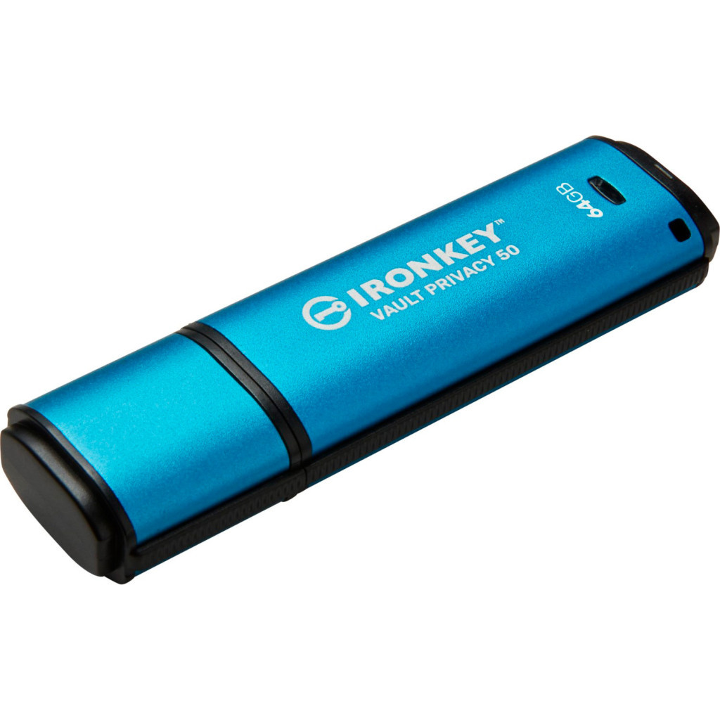 USB флеш накопичувач Kingston 64GB IronKey Vault Privacy 50 Blue USB 3.2 (IKVP50/64GB) - фото 2 USB флеш накопичувач Kingston 64GB IronKey Vault Privacy 50 Blue USB 3.2 (IKVP50/64GB) - фото 2